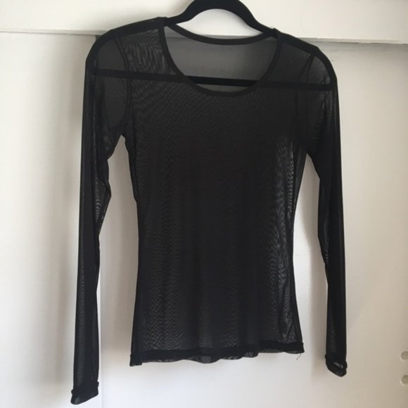NWOT Black Mesh Shirt - Picture 3 of 5